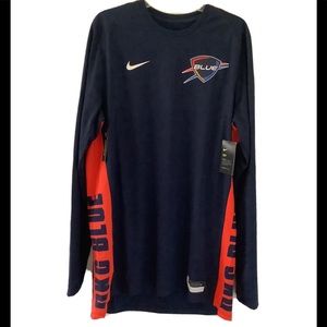 Nike NBA Authentic Dri-Fit men’s Training Top Jersey OKC Blue long sleeve XL-T